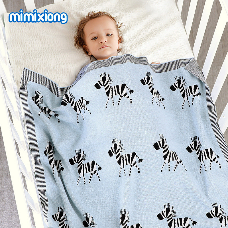 ins hot sale baby blanket cartoon jacquard blanket for baby baby quilt