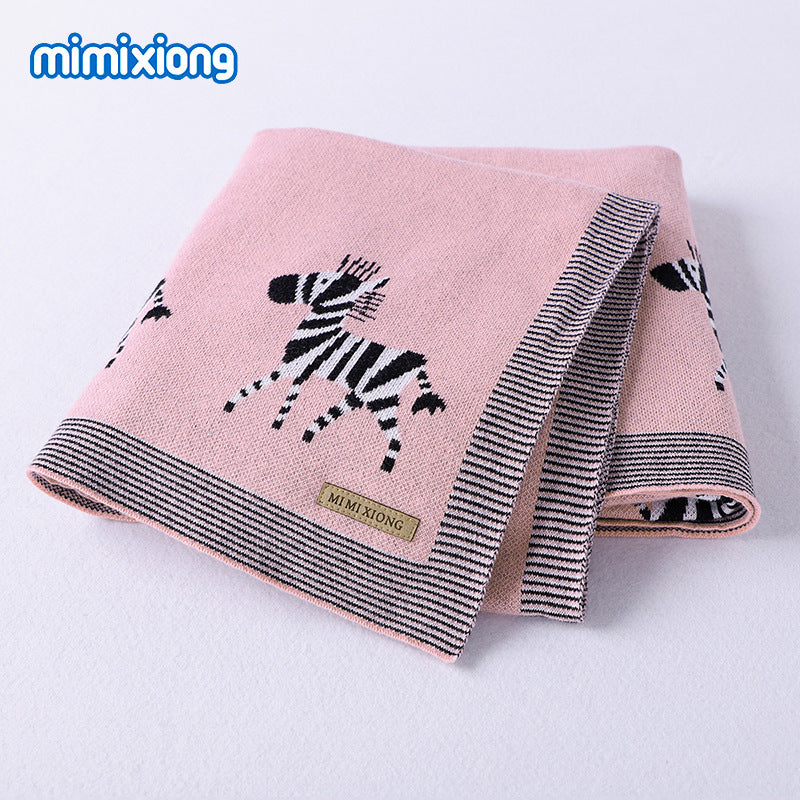 ins hot sale baby blanket cartoon jacquard blanket for baby baby quilt