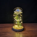 Rose flower glass cover gold foil flower with led light immortal flower Christmas Valentine's day ornaments cross-border e-commerce supply
