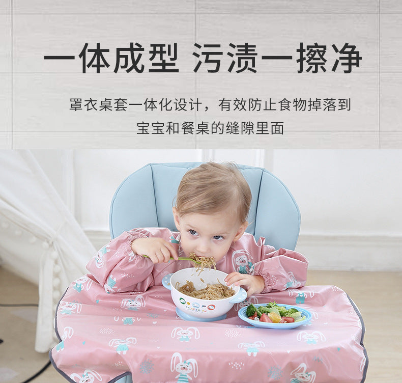 Baby eating bib tray baby anti-dirty integrated dining table mat dining chair baby overalls