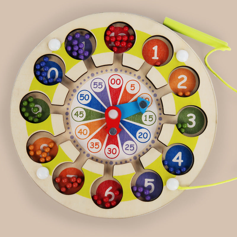 Children's color recognition concentration training addition and subtraction arithmetic maze magnetic pen ball counting board toy