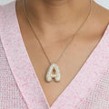 Amazon's hot-selling star Hailey's brass zircon balloon bubble chubby 26 English letter necklace